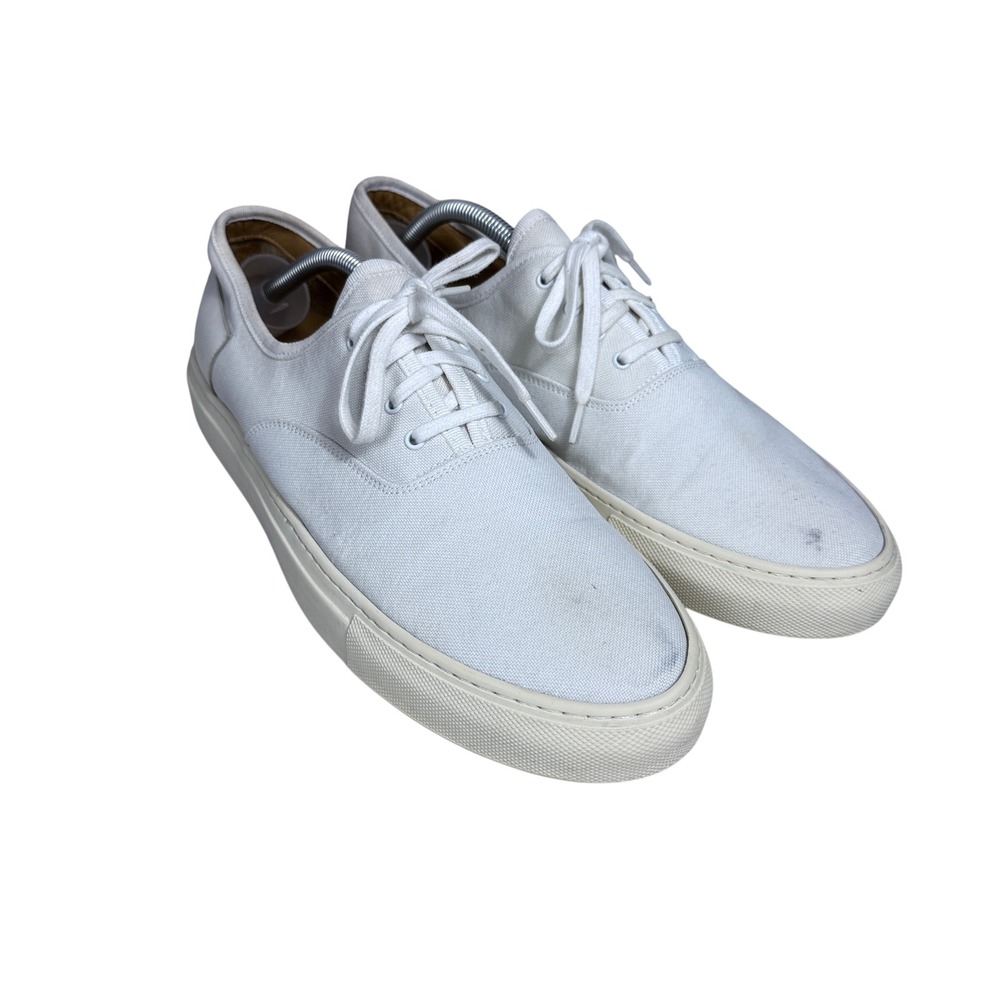 Common Projects Tournament Low Mens 44 White Canvas Sneakers 5206 0506